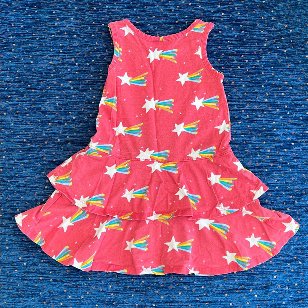 Hanna Andersson red/Pink Shooting Star Dress, two-tiered ruffles, size 4 - Picture 8 of 10